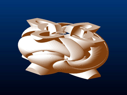 Abstract Curled Patio Table with Center Cut angled
