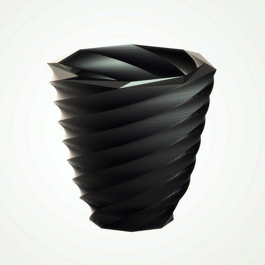 Modern Large Twist Vase, Ebony