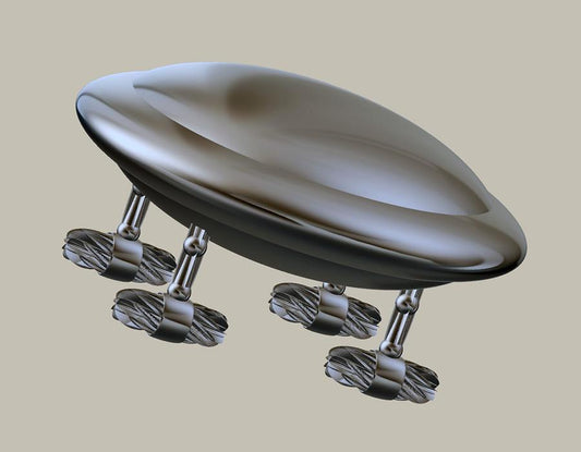 Modern Boat, 4x4 propellors, Round with Capsule Enclosure