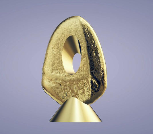 Rock Sculpture with Angular Cut, Center Piece, in Various Colors