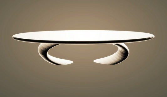 Modern Dining Arc Table, Bronze